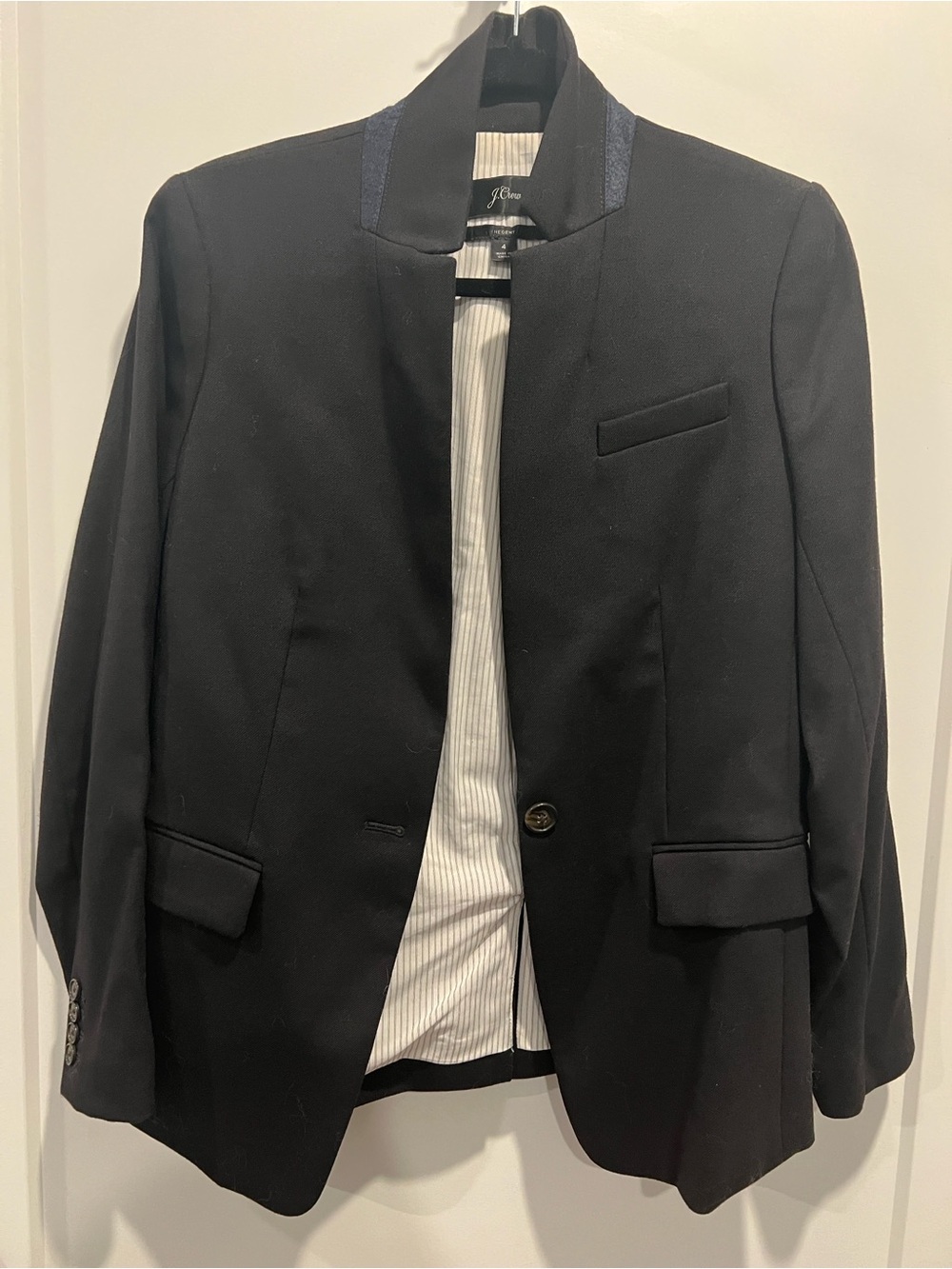 J. Crew Black Stand-Collar Blazer